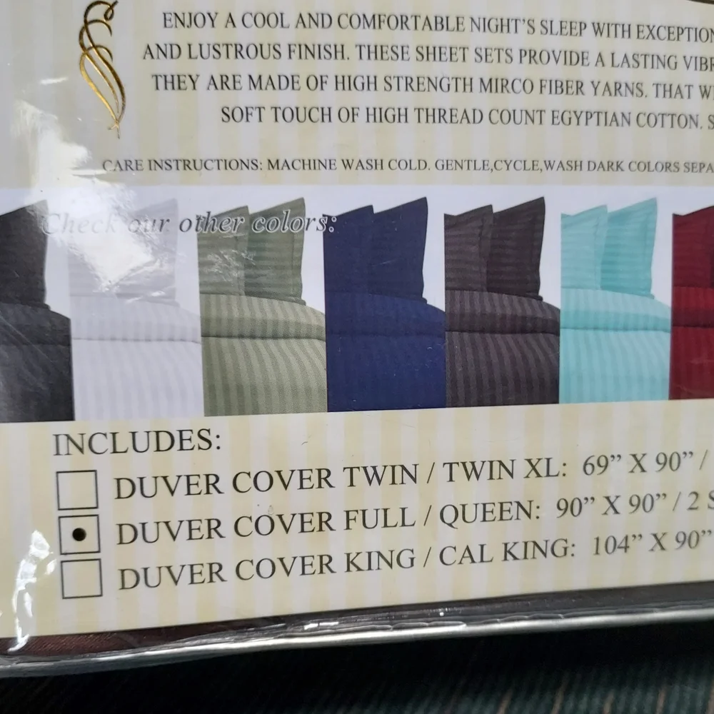 New Duvet Cover Set With 2 Shams Full/Queen 1500 Thread Count Chocolate Brown